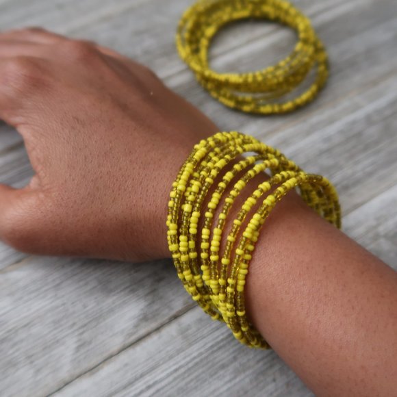 HANDMADE Colorful Beaded Spiral Wrap Bracelet - Picture 2 of 9